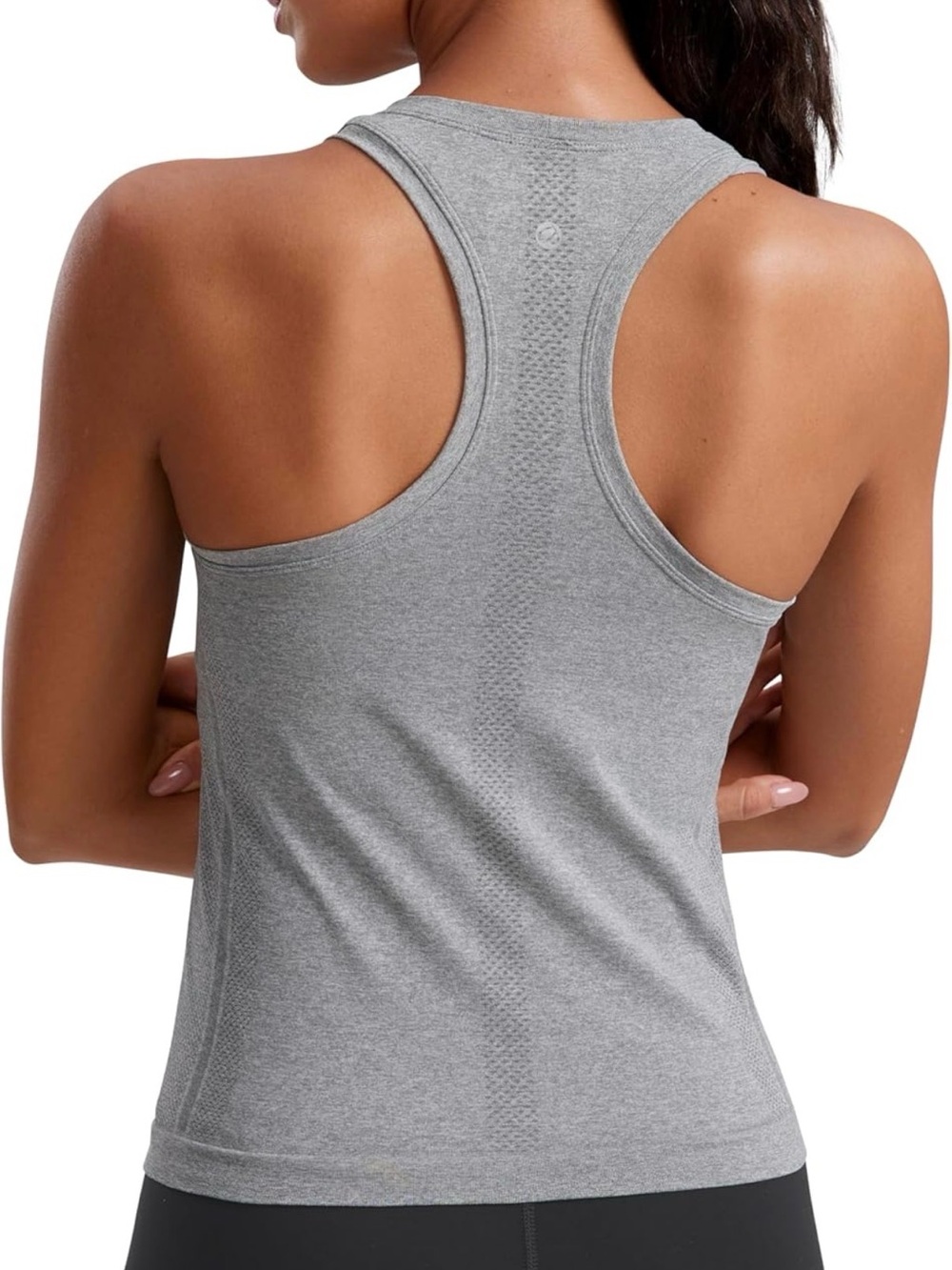 CRZ YOGA Women's Racerback Tank Top in Heather Gray